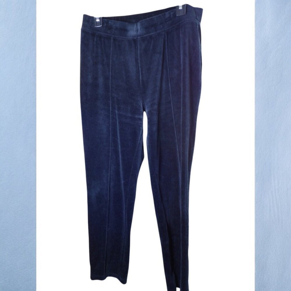 Women's Chicos Zenergy Black Velour Pants 1 8 Casual Lounge Travel‎